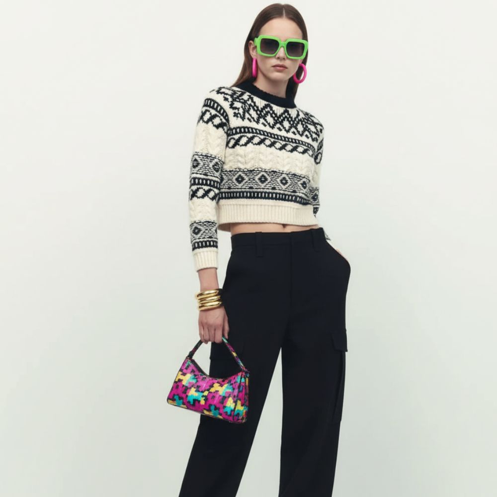 Jacquard Cropped Sweater, Tribeca | Women - BYMANYC ® New York - My Men's Shop