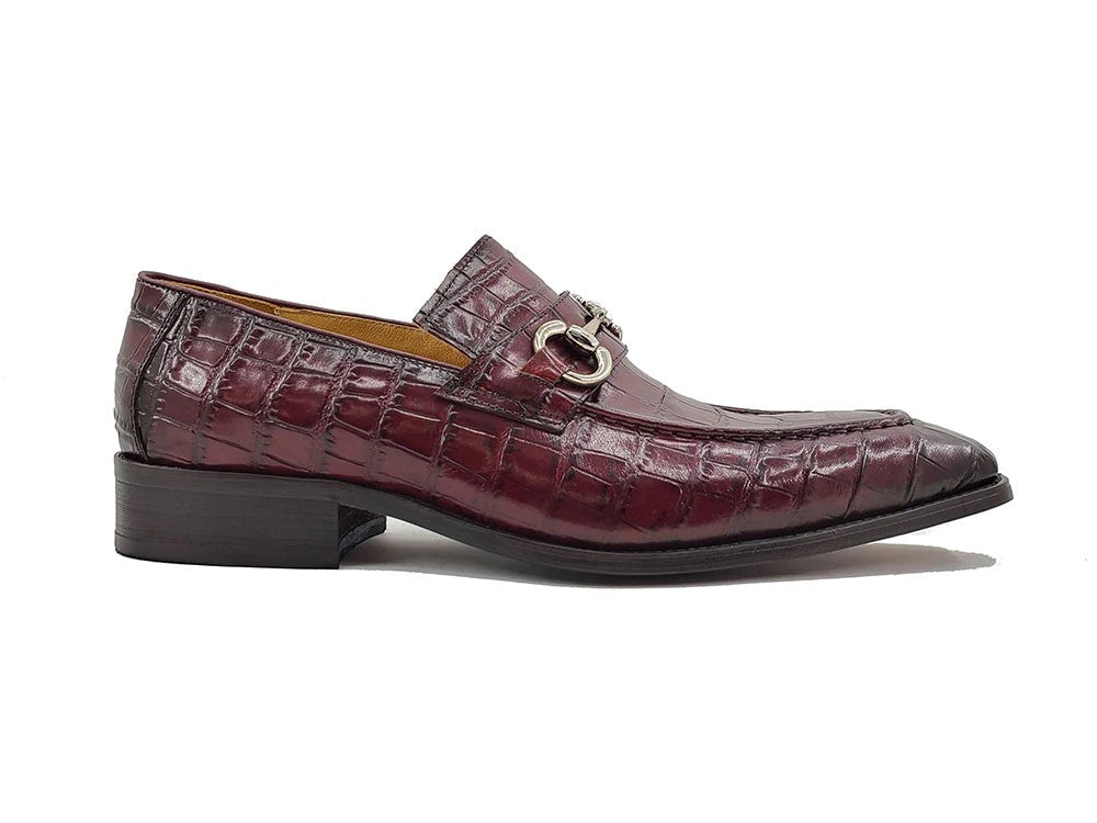 KS503-61E  Buckle Loafer With Gator Print Embossed Leather - My Men's Shop