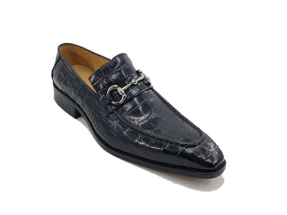 KS503-61E  Buckle Loafer With Gator Print Embossed Leather - My Men's Shop