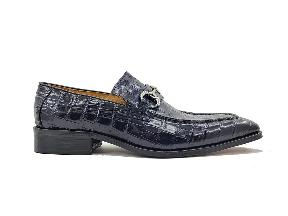 KS503-61E  Buckle Loafer With Gator Print Embossed Leather - My Men's Shop