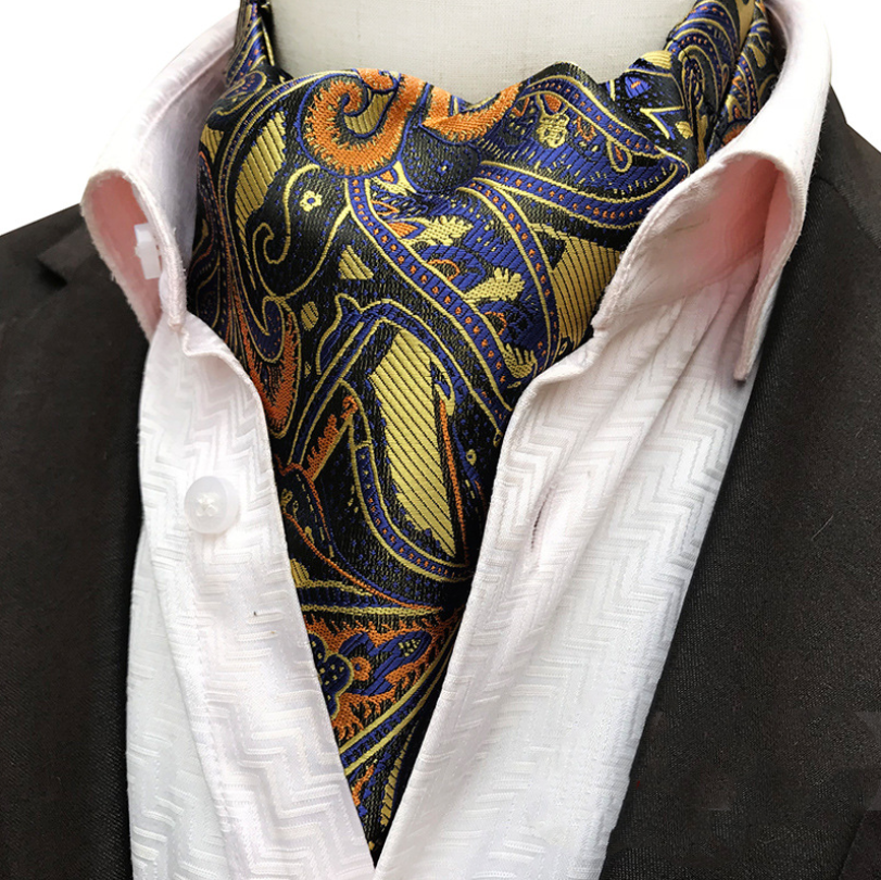 KSF1049 Blue and Gold Floral Ascott