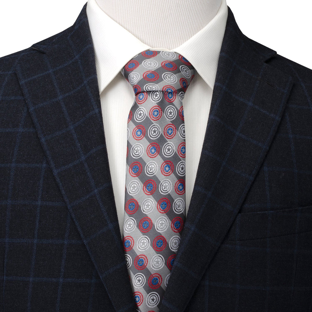 Marvel Captain America Gray Stripe Men's Tie