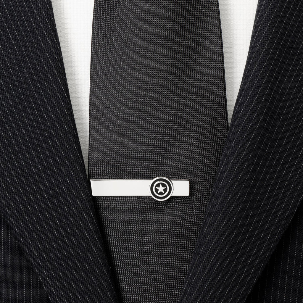 Marvel Captain America Silver Hidden Message Tie Bar