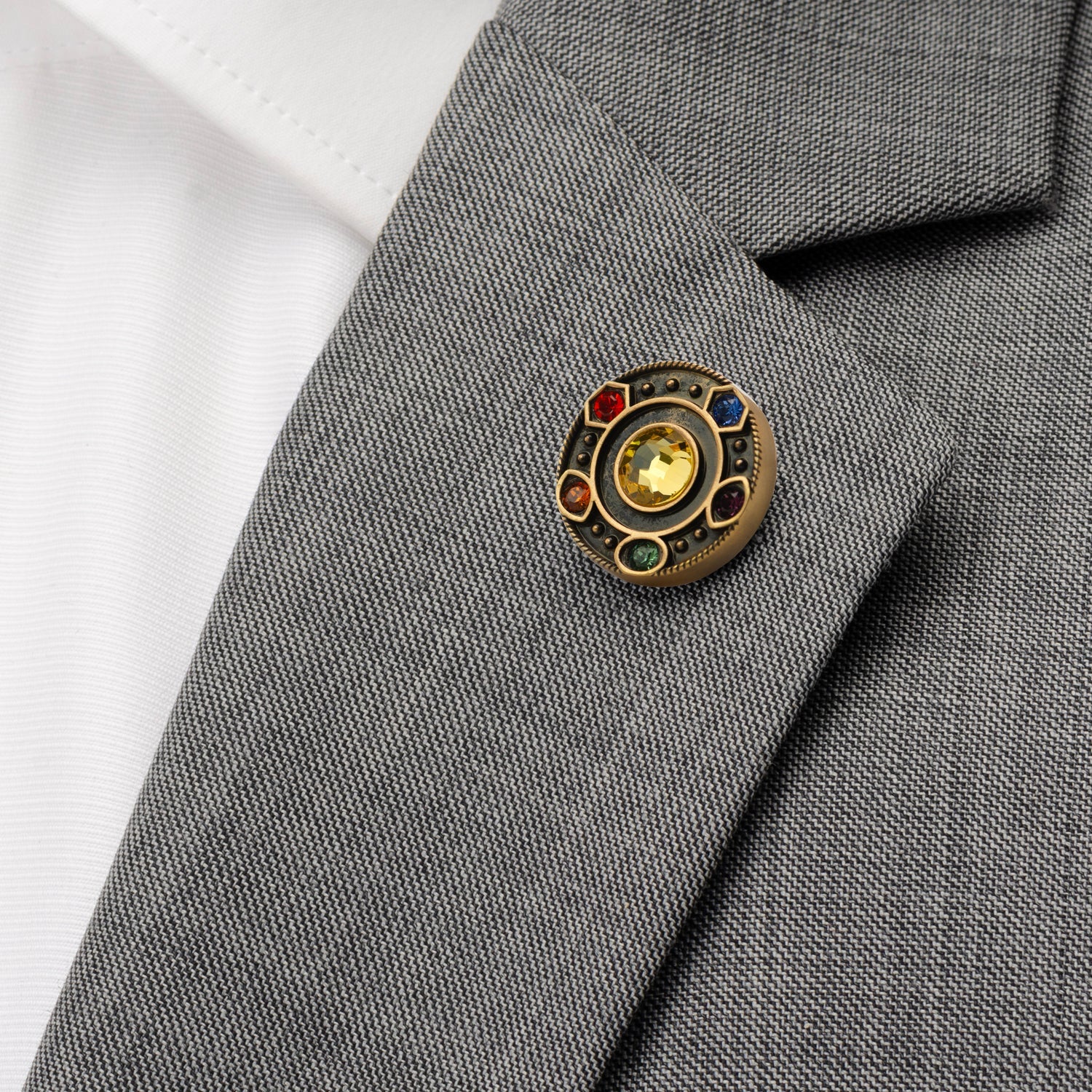 Marvel Avengers Infinity Stones Cufflinks and Lapel Pin Gift Set