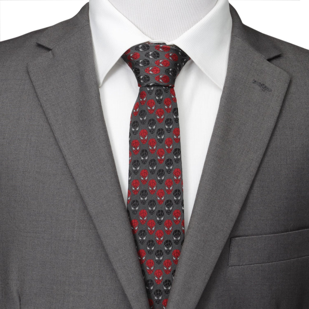 Marvel Spider-Man Chevron Red Black Men's Tie