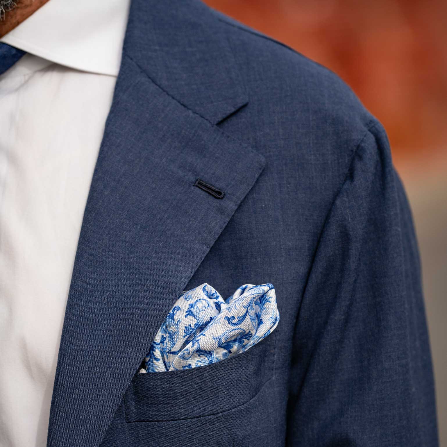 Porto - Double Sided Silk Pocket Square - Azure - My Men's Shop