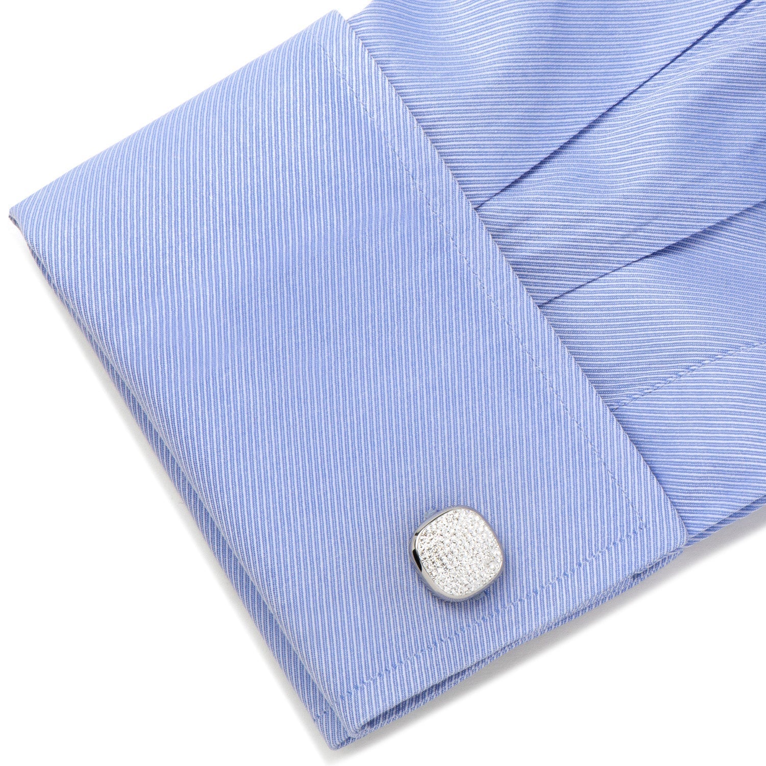 White Pave Crystal Cufflinks