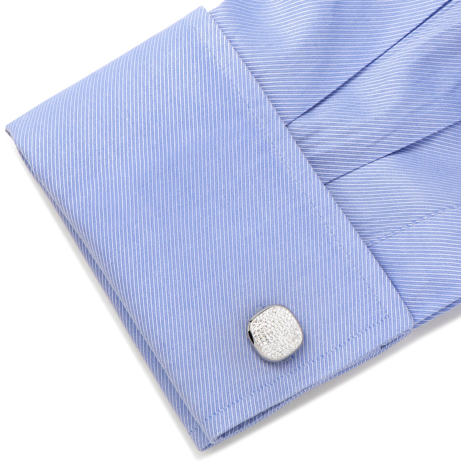 White Pave Crystal Cufflinks