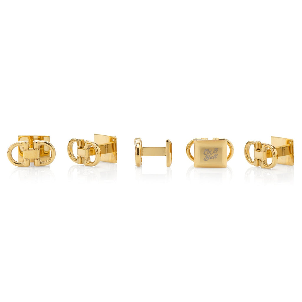 Horse Bit Gold Stainless Steel 5-Studs