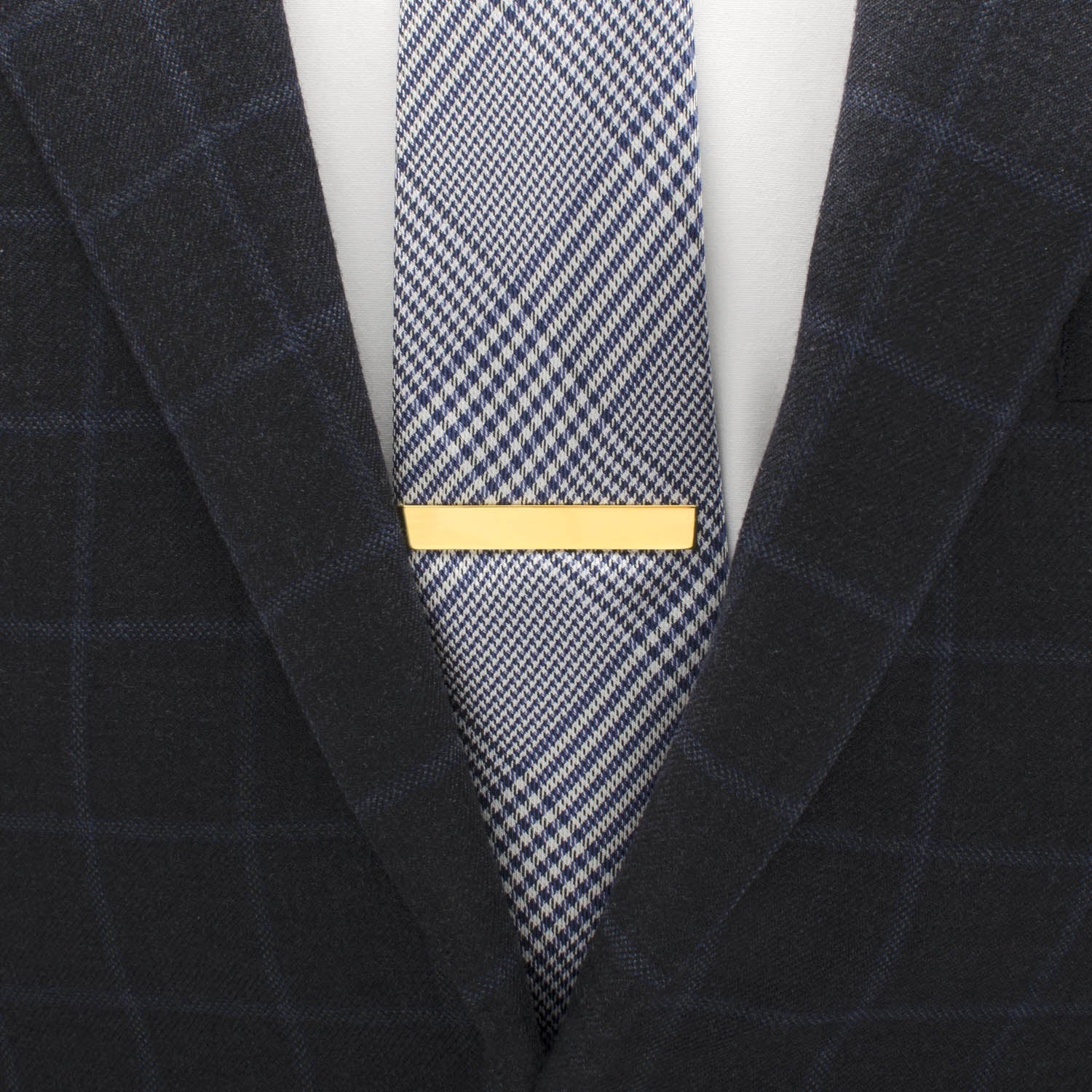 Engravable Gold Plated Rope Border Round Cufflinks and Tie Bar Gift Set