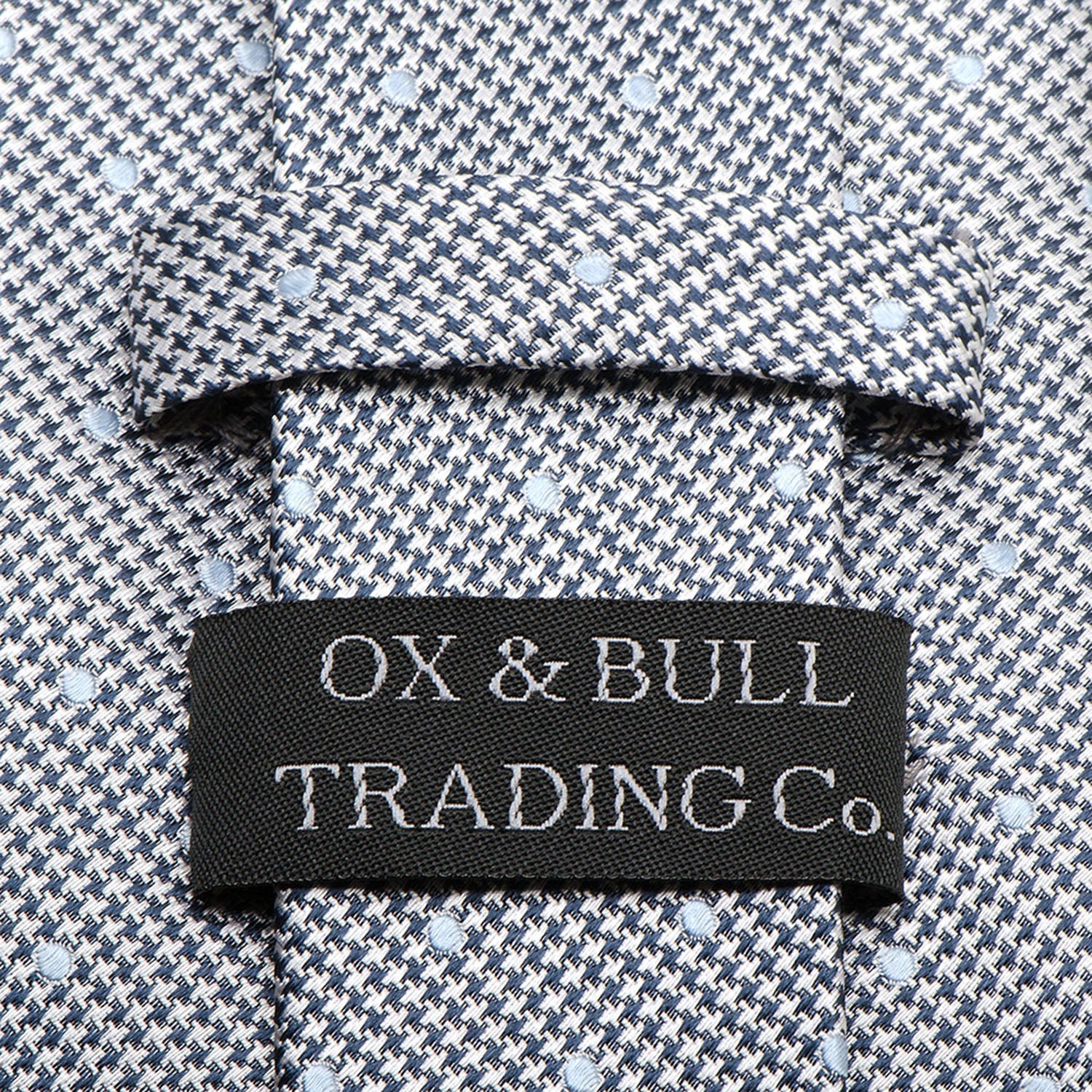 Dotted Herringbone Gray Silk Tie