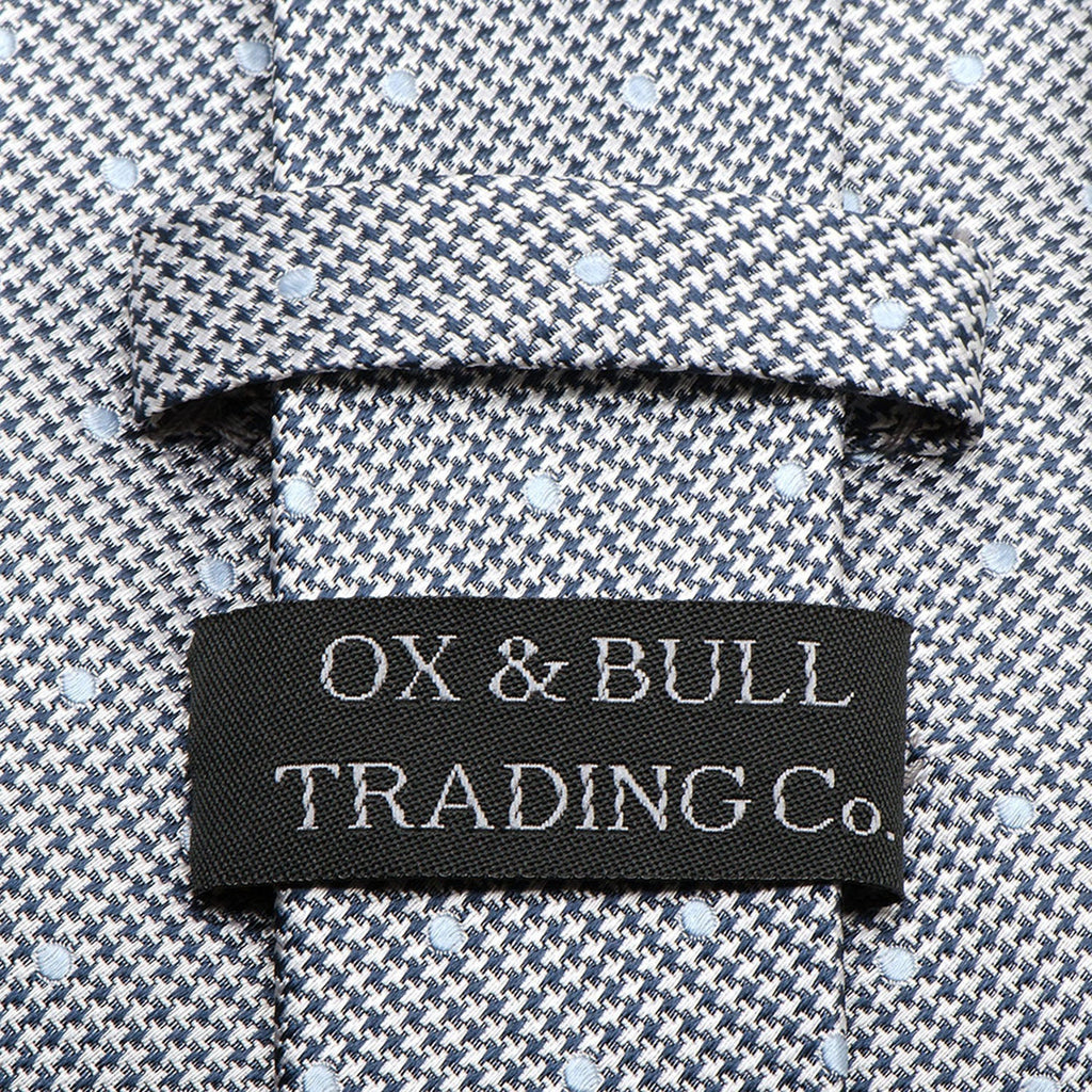Dotted Herringbone Gray Silk Tie