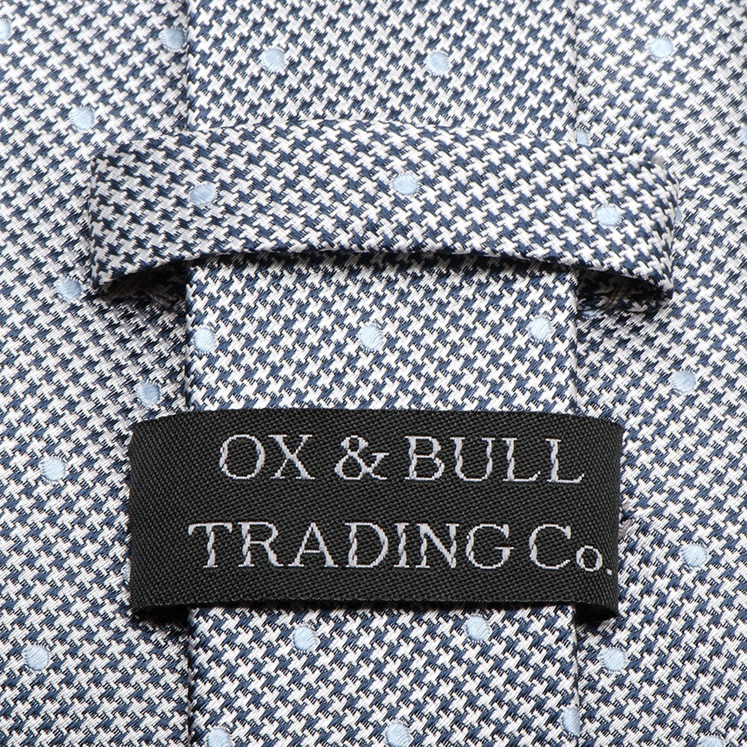 Dotted Herringbone Gray Silk Tie