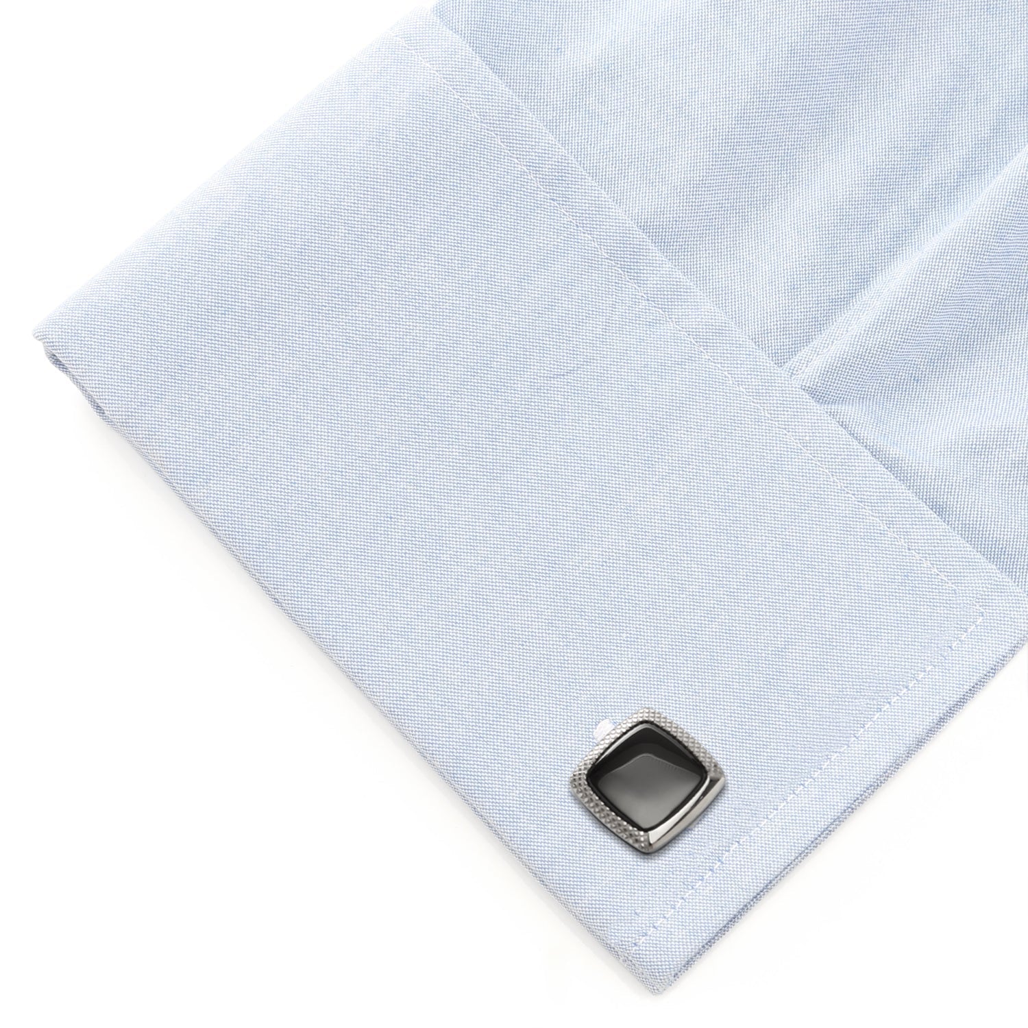 Onyx Cushion Stainless Steel Cufflinks