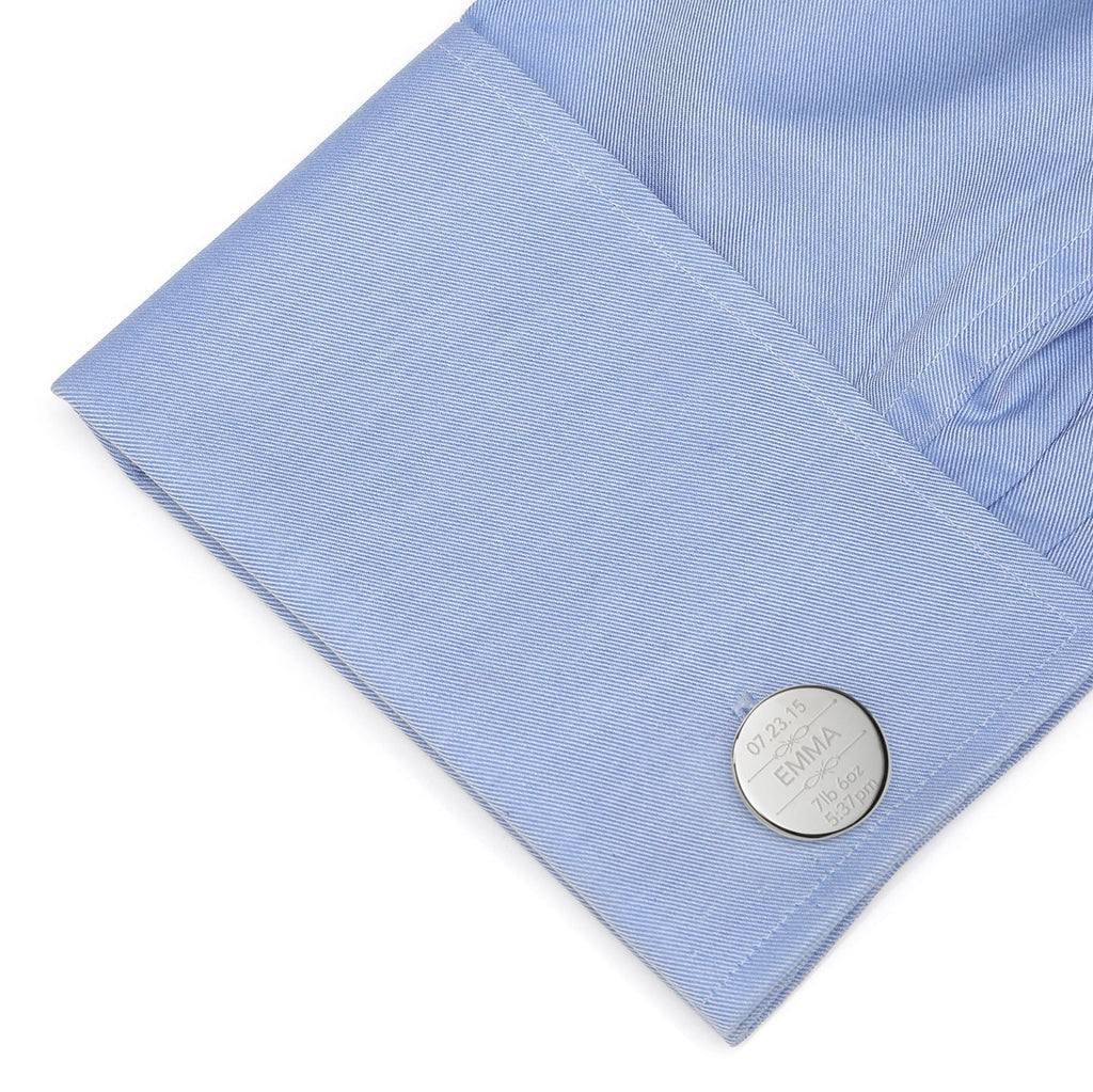 Birth Details Custom Photo Engravable Cufflinks