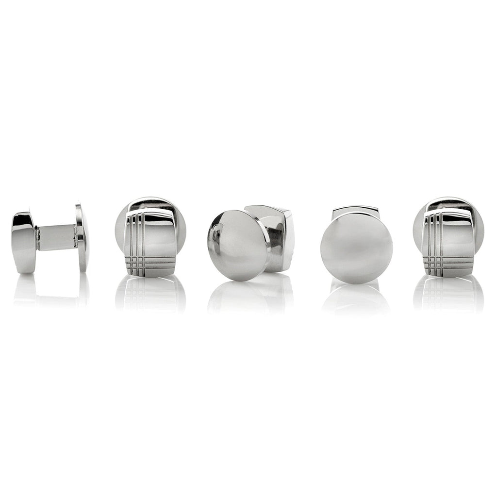 Sterling Silver Tartan Plaid 5-Studs