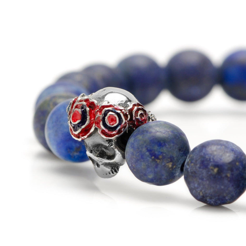 Gothic Skull Pop Rubber Bracelet Navy 39cm - My Men's Shop