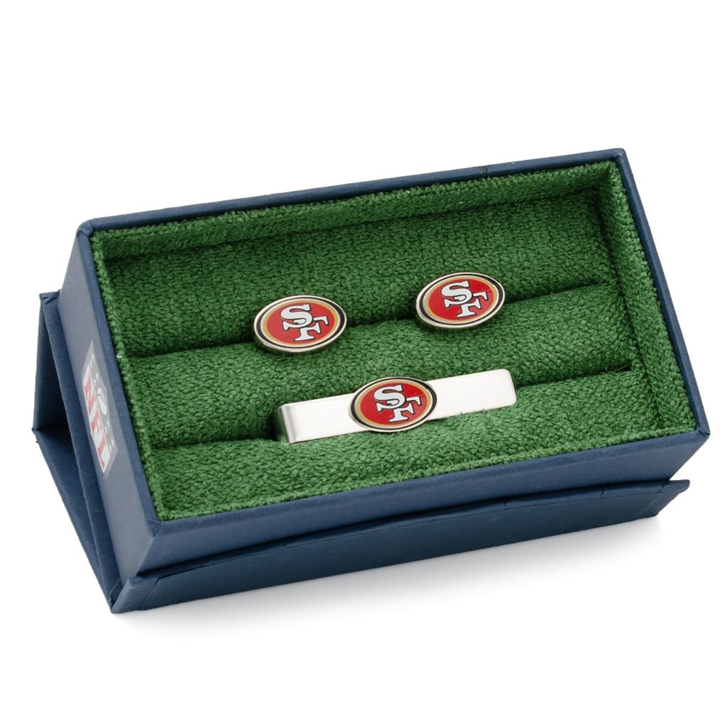 NFL San Francisco 49er's Cufflinks and Tie Bar Gift Set - My Men's Shop