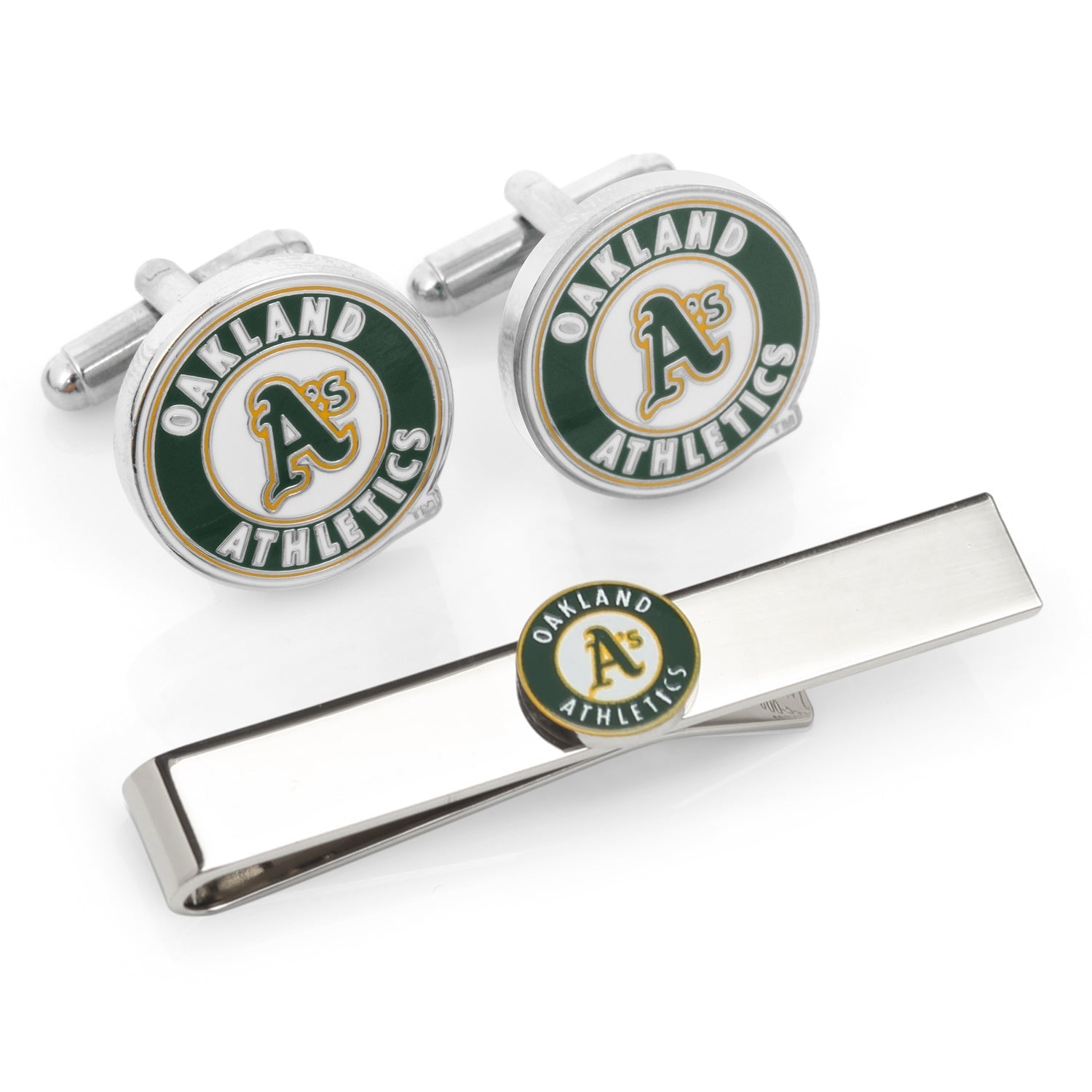 MLB Oakland A's Cufflinks and Tie Bar Gift Set - My Men's Shop