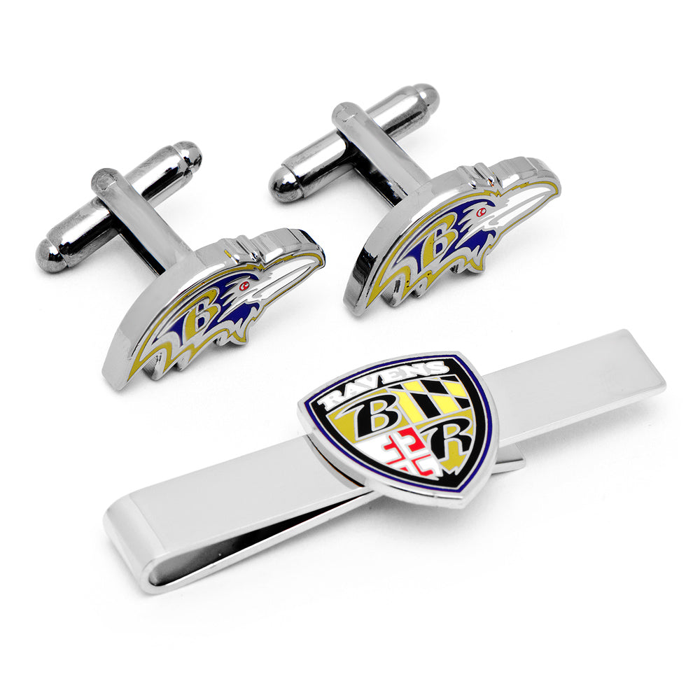NFL Baltimore Ravens Cufflinks and Shield Tie Bar Gift Set - My Men's Shop