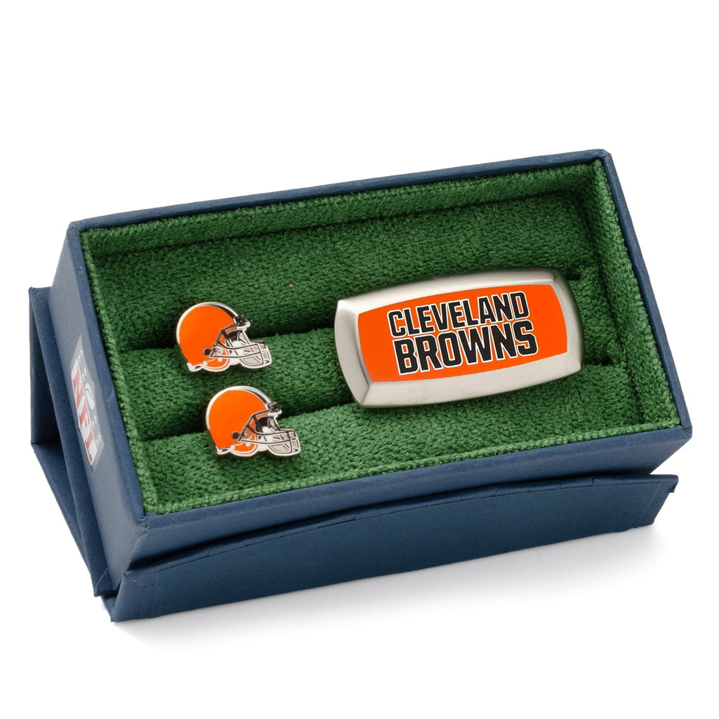 NFL Cleveland Browns Cufflinks and Cushion Money Clip Gift Set - My Men's Shop