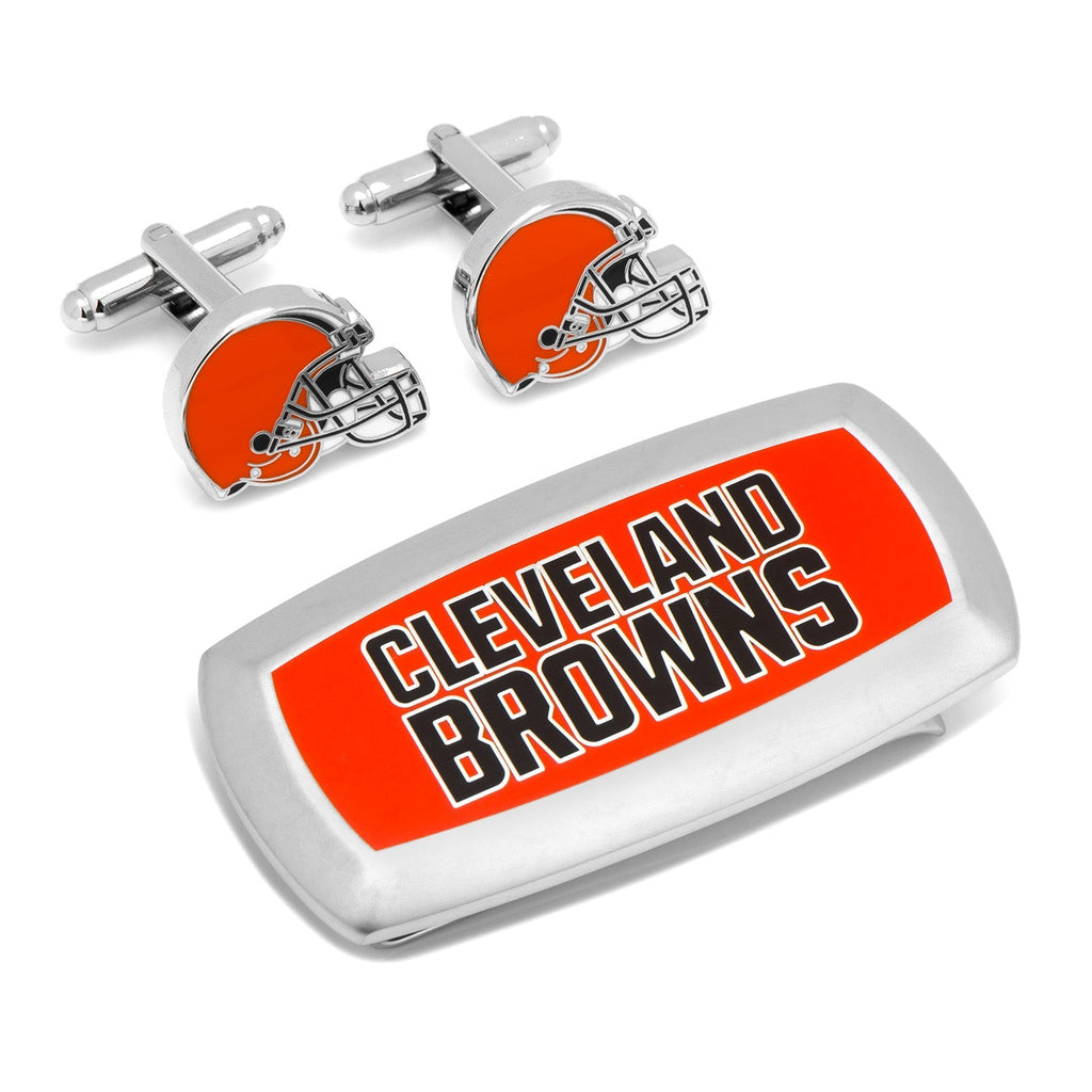 NFL Cleveland Browns Cufflinks and Cushion Money Clip Gift Set - My Men's Shop