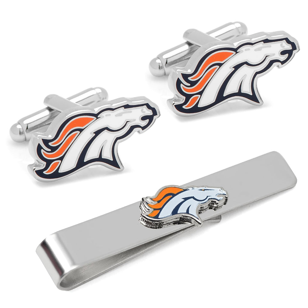 NFL Denver Broncos Cufflinks and Tie Bar Gift Set - My Men's Shop