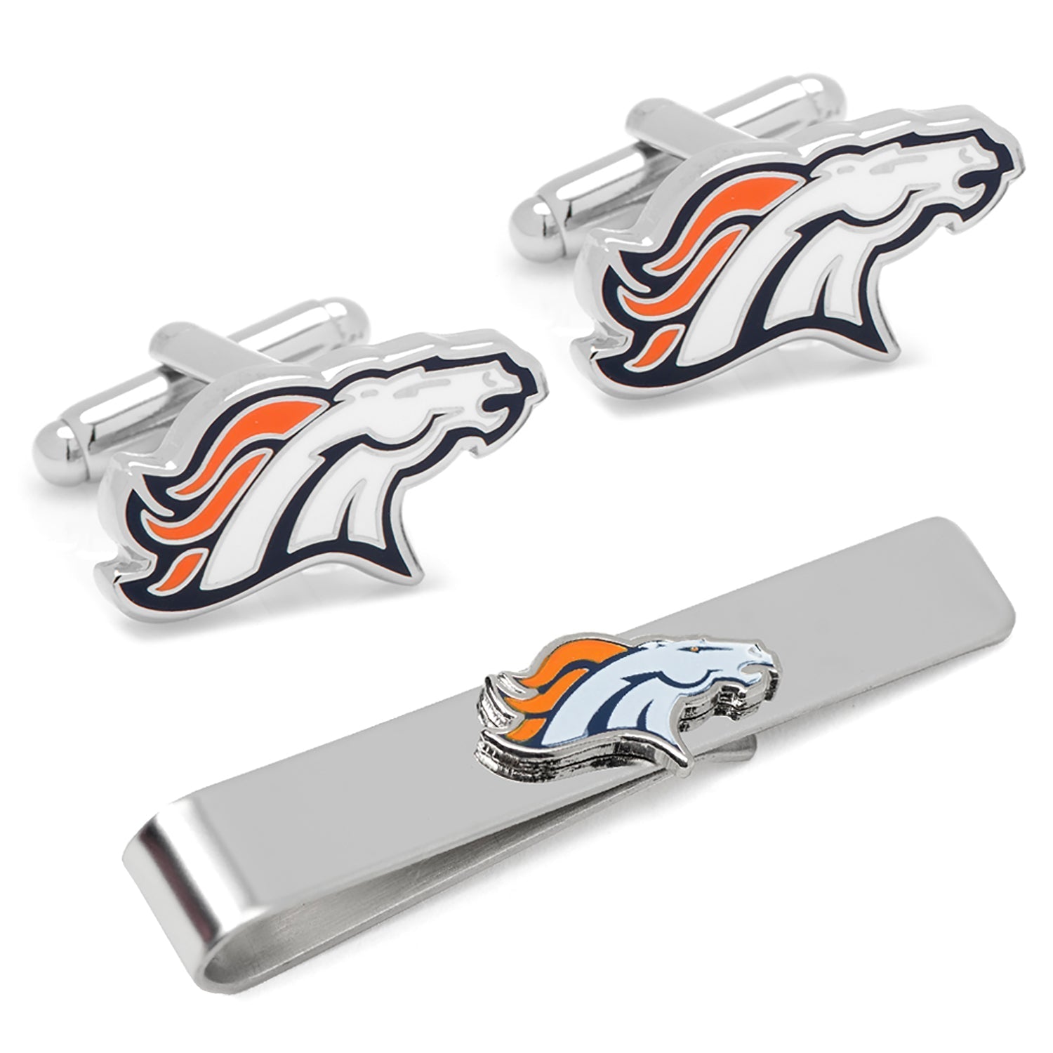 NFL Denver Broncos Cufflinks and Tie Bar Gift Set - My Men's Shop