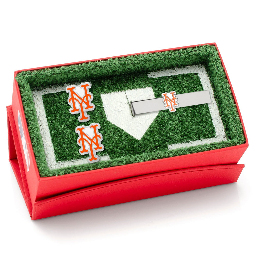 MLB New York Mets Cufflinks and Tie Clip Gift Set - My Men's Shop