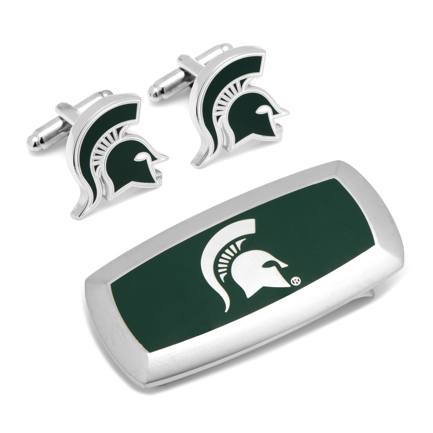 NCAA Michigan State Spartans Cufflinks and Cushion Money Clip Set - My Men's Shop