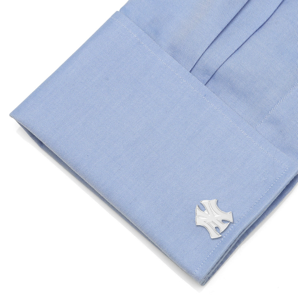 MLB New York Yankees Silver Logo Cufflinks
