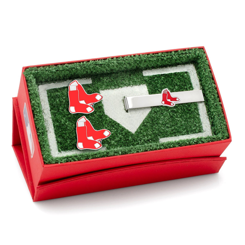 MLB Boston Red Sox Cufflinks and Tie Bar Gift Set - My Men's Shop