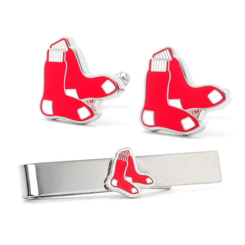 MLB Boston Red Sox Cufflinks and Tie Bar Gift Set - My Men's Shop
