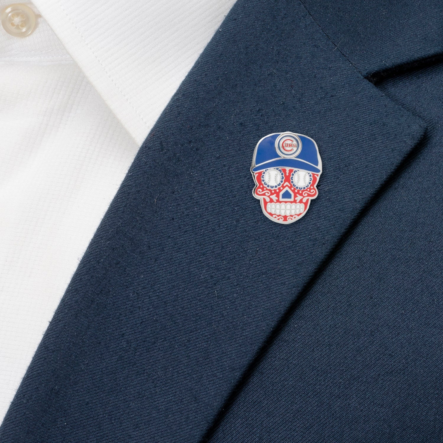 MLB Chicago Cubs Sugar Skull Cufflinks & Lapel Pin Gift Set