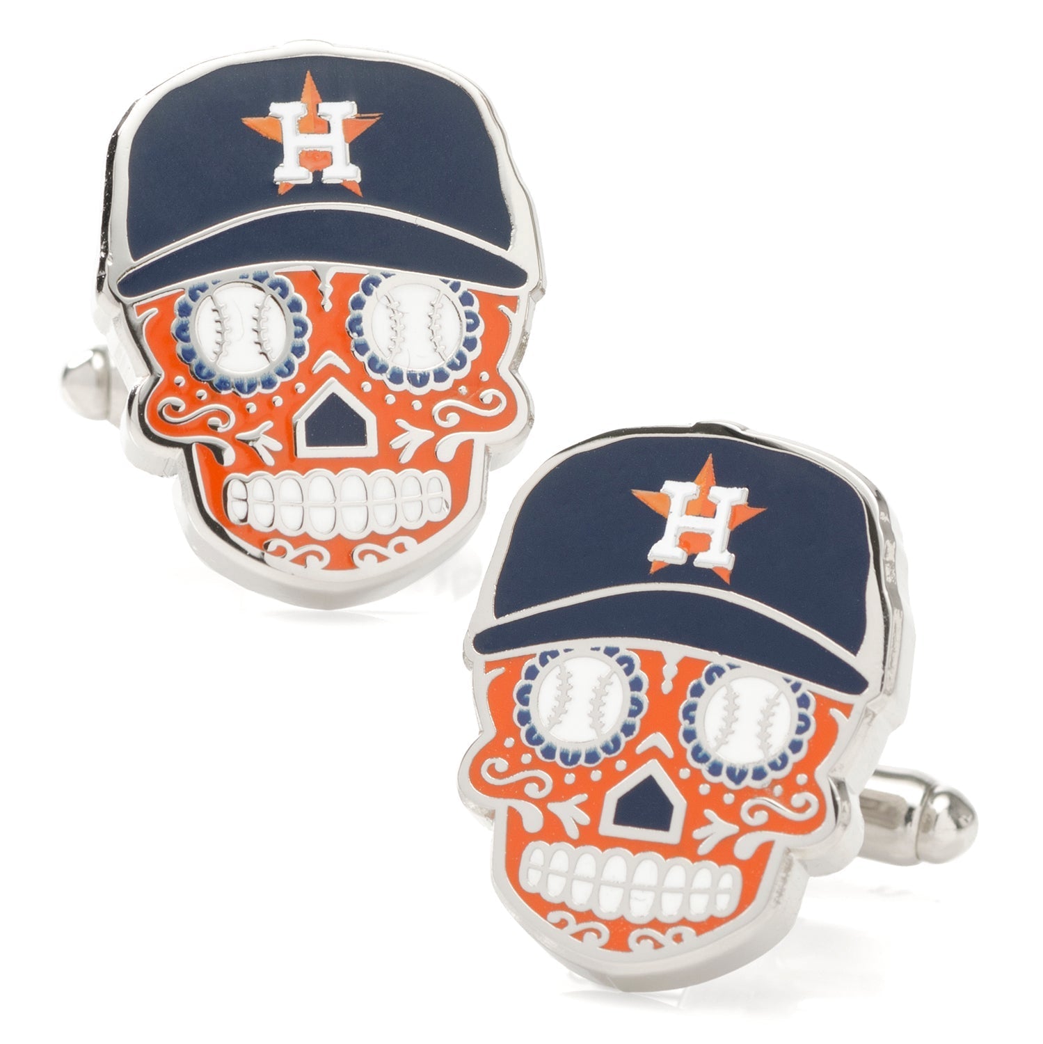 Houston Astros Sugar Skull Cufflinks & Lapel Pin Gift Set - My Men's Shop
