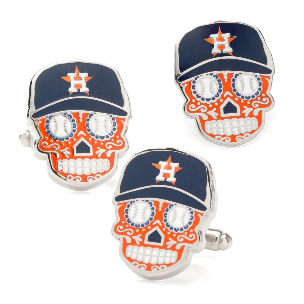 Houston Astros Sugar Skull Cufflinks & Lapel Pin Gift Set - My Men's Shop