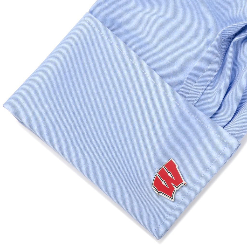 NCAA University of Wisconsin Badgers Cufflinks and Tie Bar Set