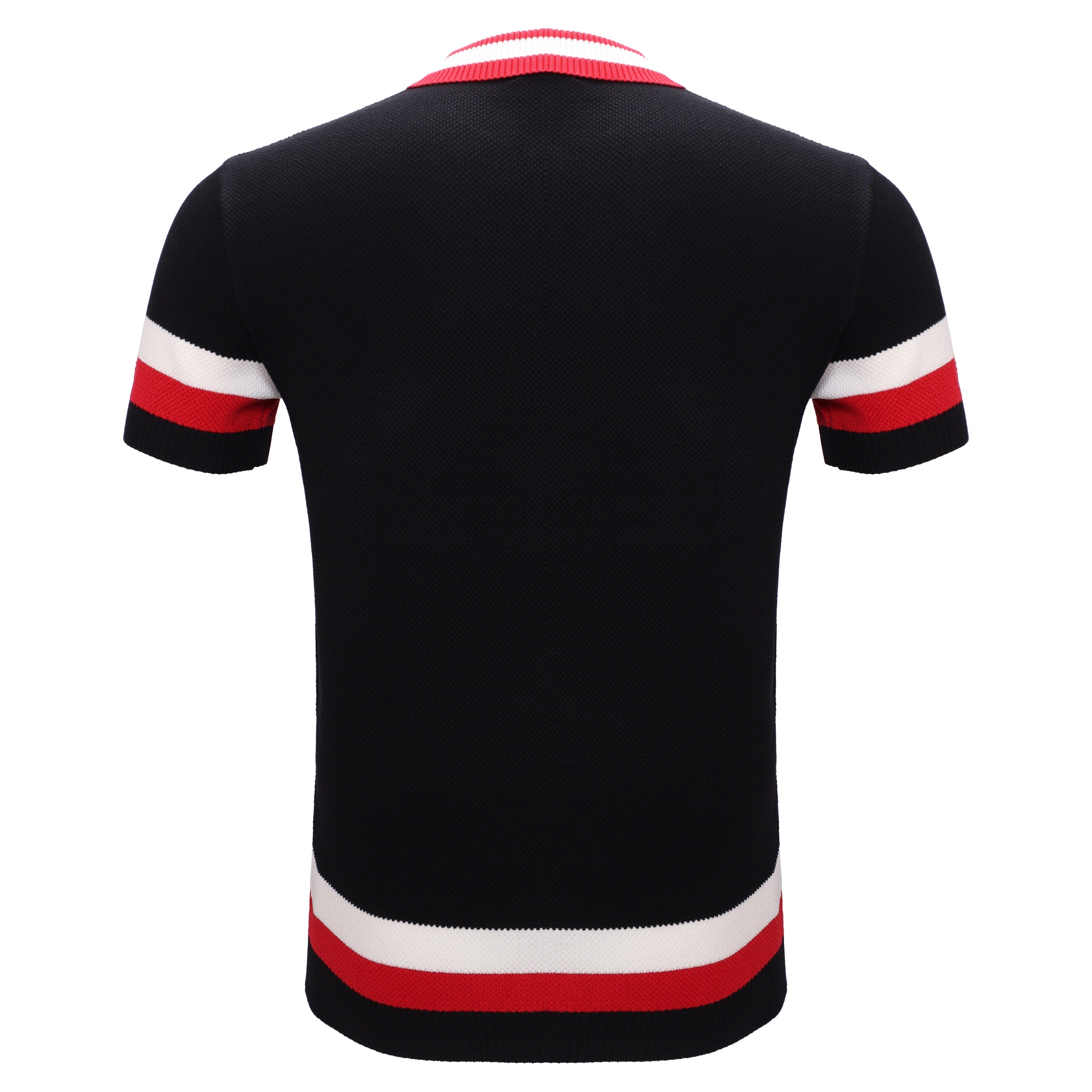 Heritage Stripe Knit Polo BLACK - My Men's Shop