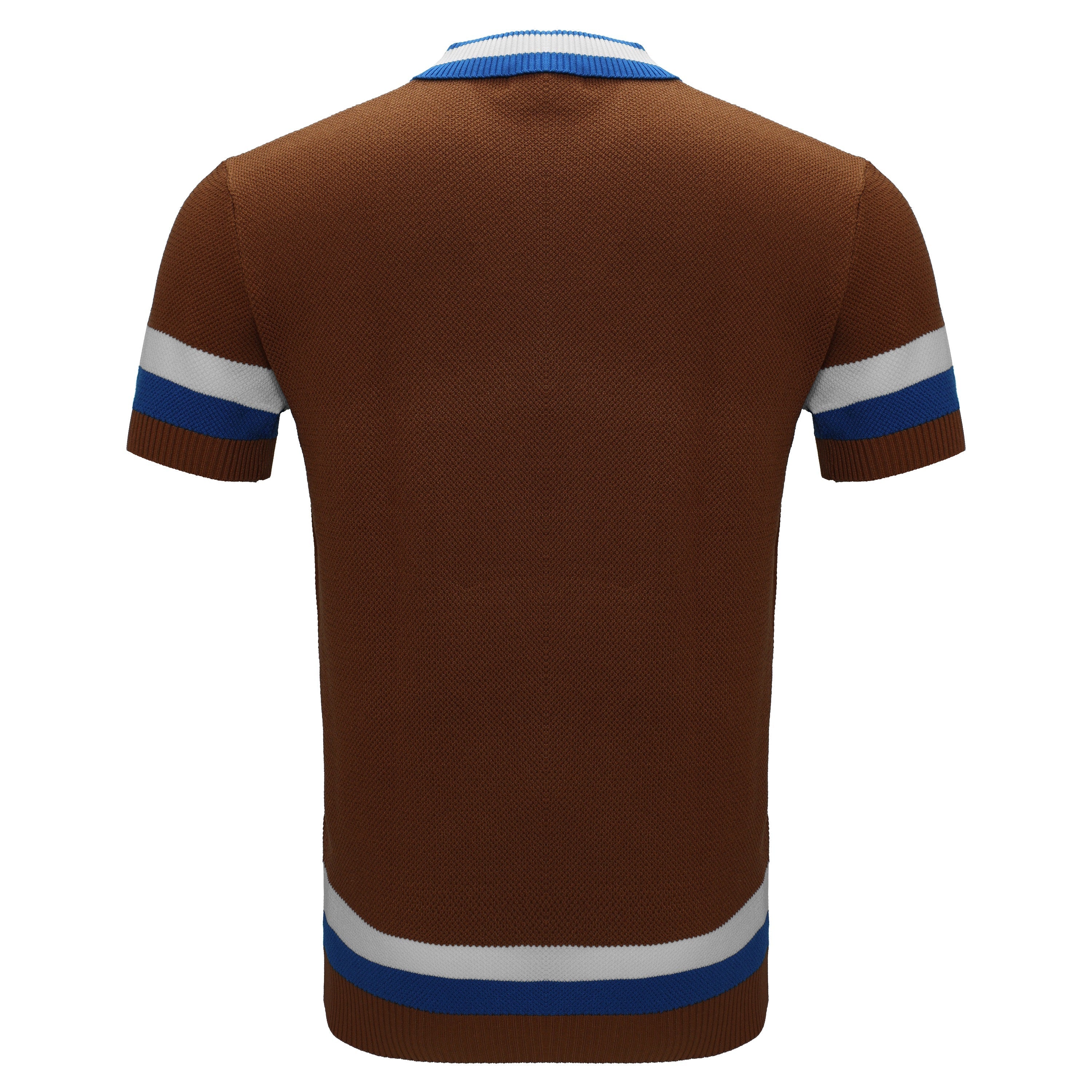 Heritage Stripe Knit Polo KHAKI - My Men's Shop