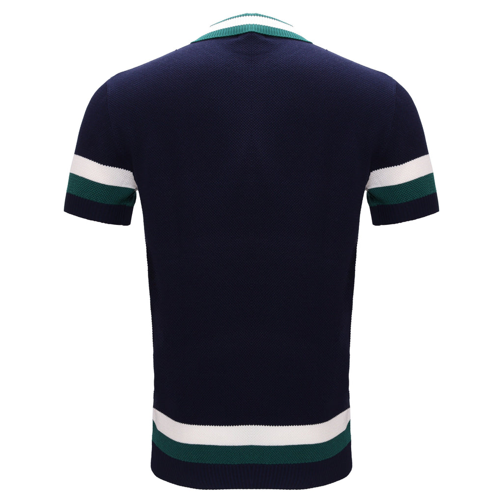 Heritage Stripe Knit Polo NAVY - My Men's Shop