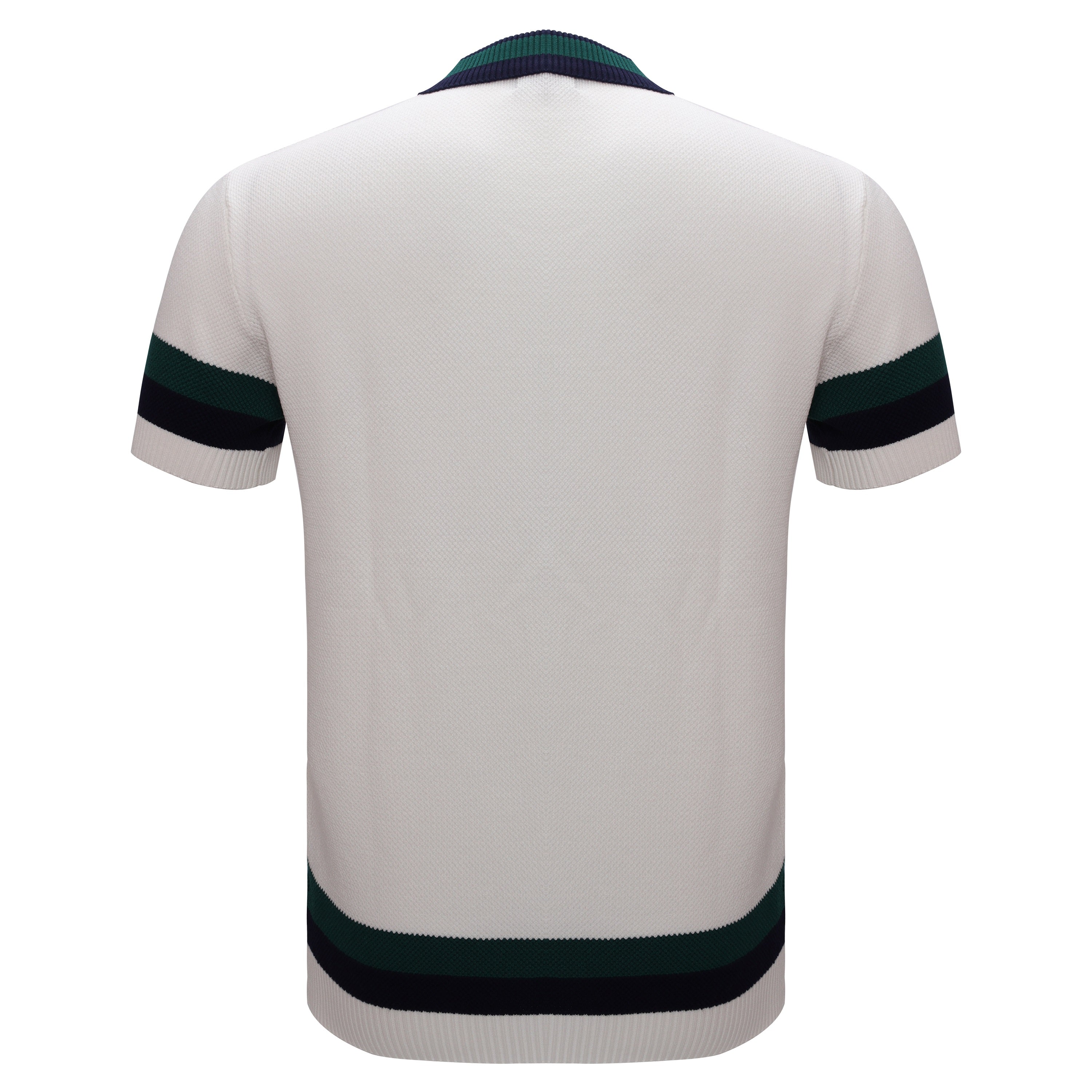 Heritage Stripe Knit Polo WHITE - My Men's Shop