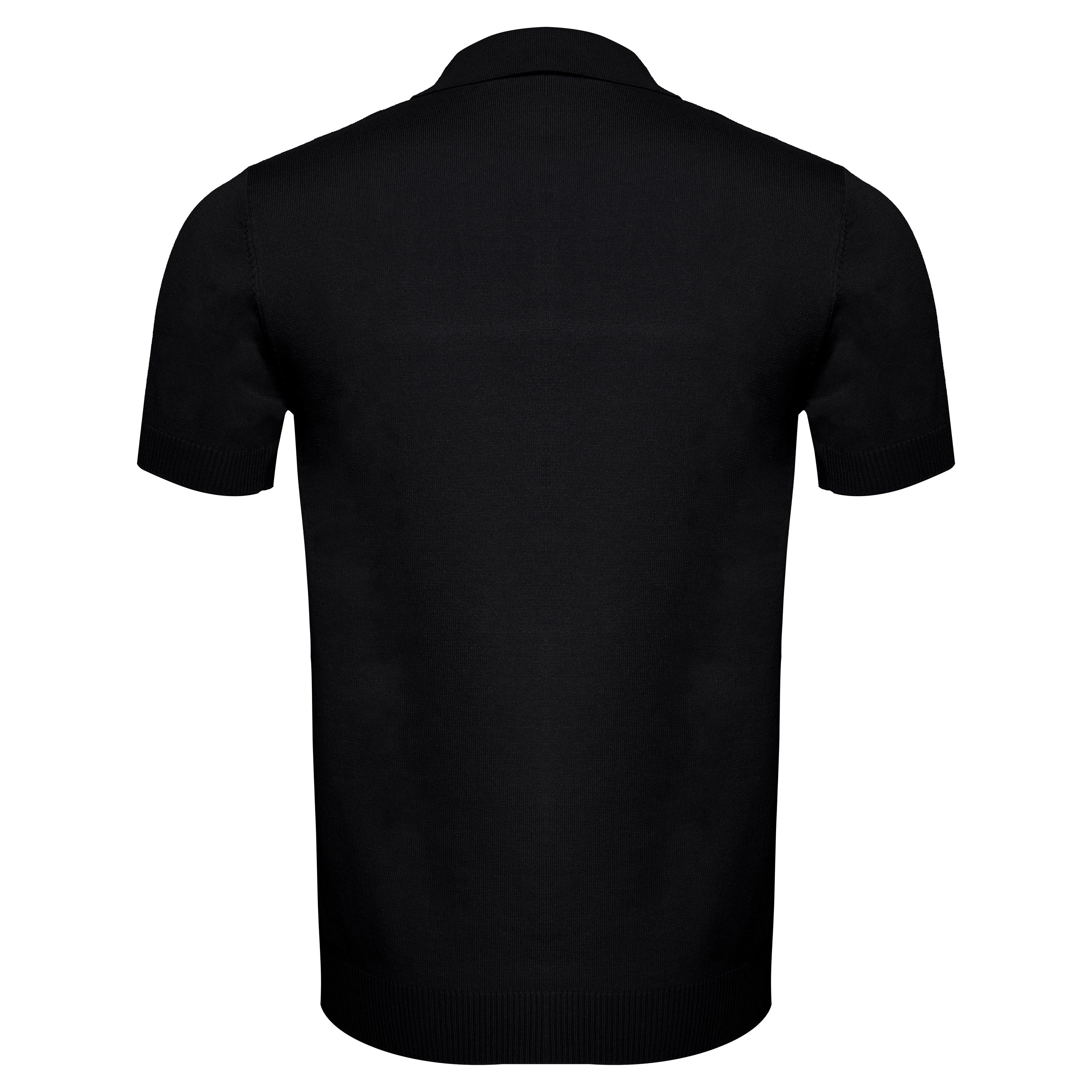 Men's Retro-Inspired Knitted Polo Shirt BLACK/WHITE - My Men's Shop