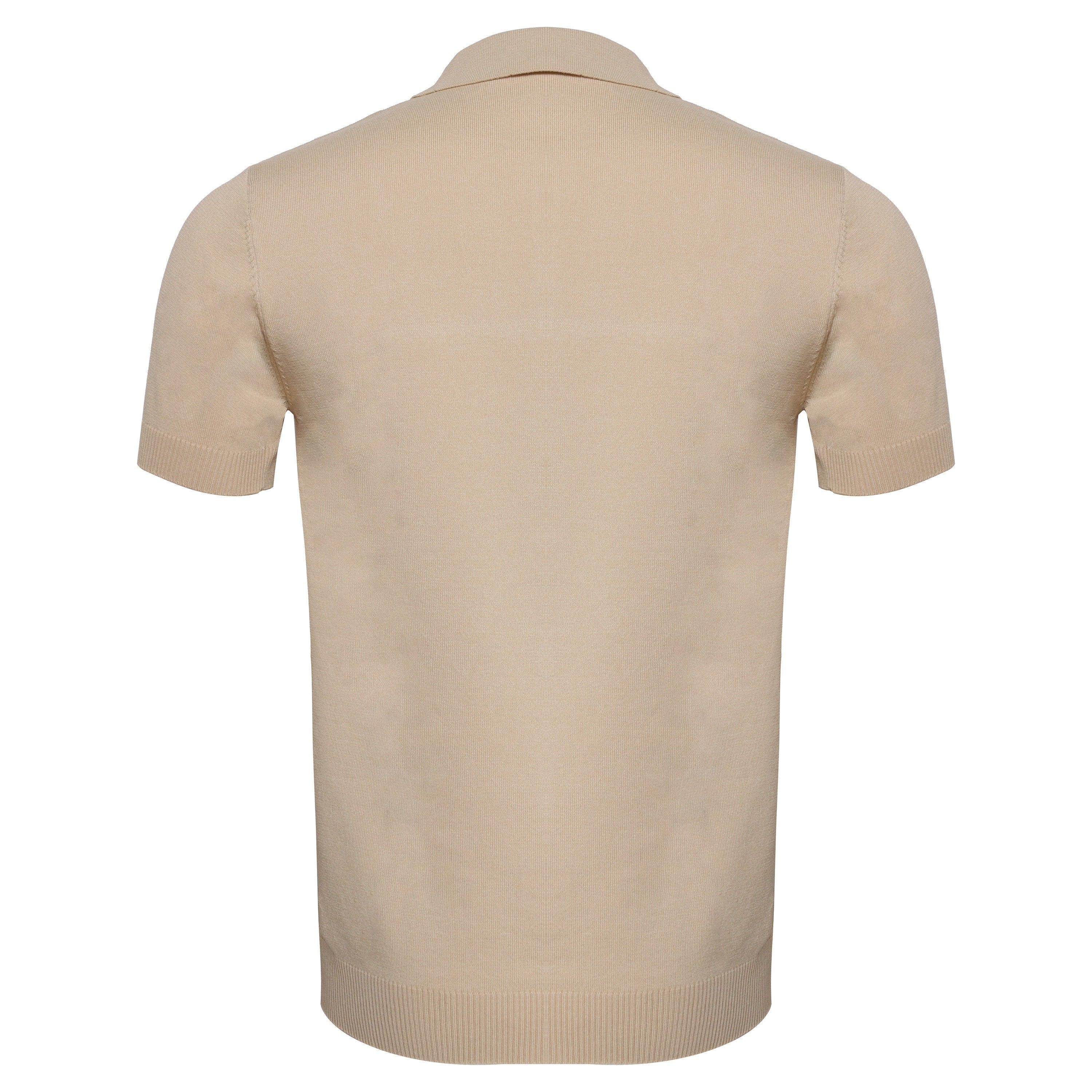 Men's Retro-Inspired Knitted Polo Shirt IVORY/NAVY - My Men's Shop