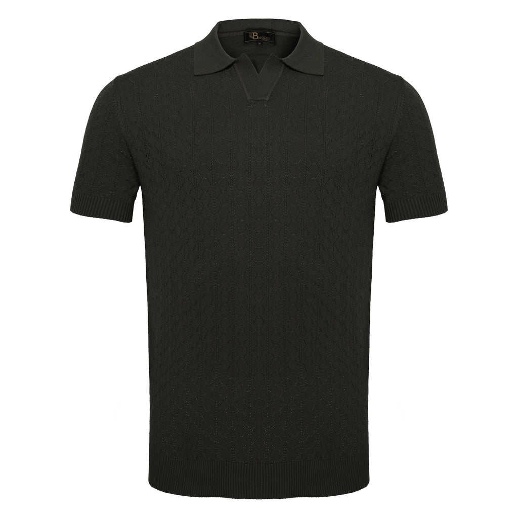Elevare Knit Polo BLACK - My Men's Shop