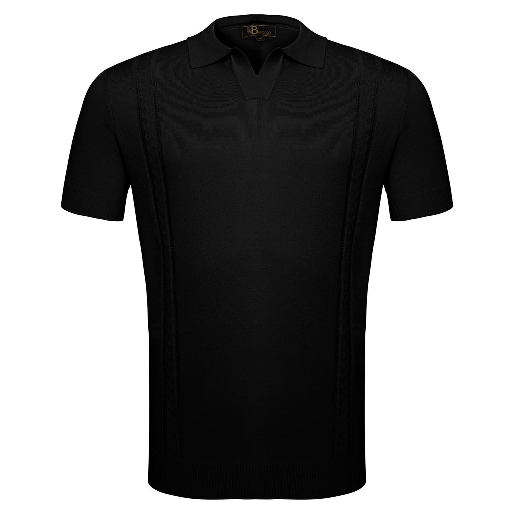 LuxeKnit Polo BLACK - My Men's Shop