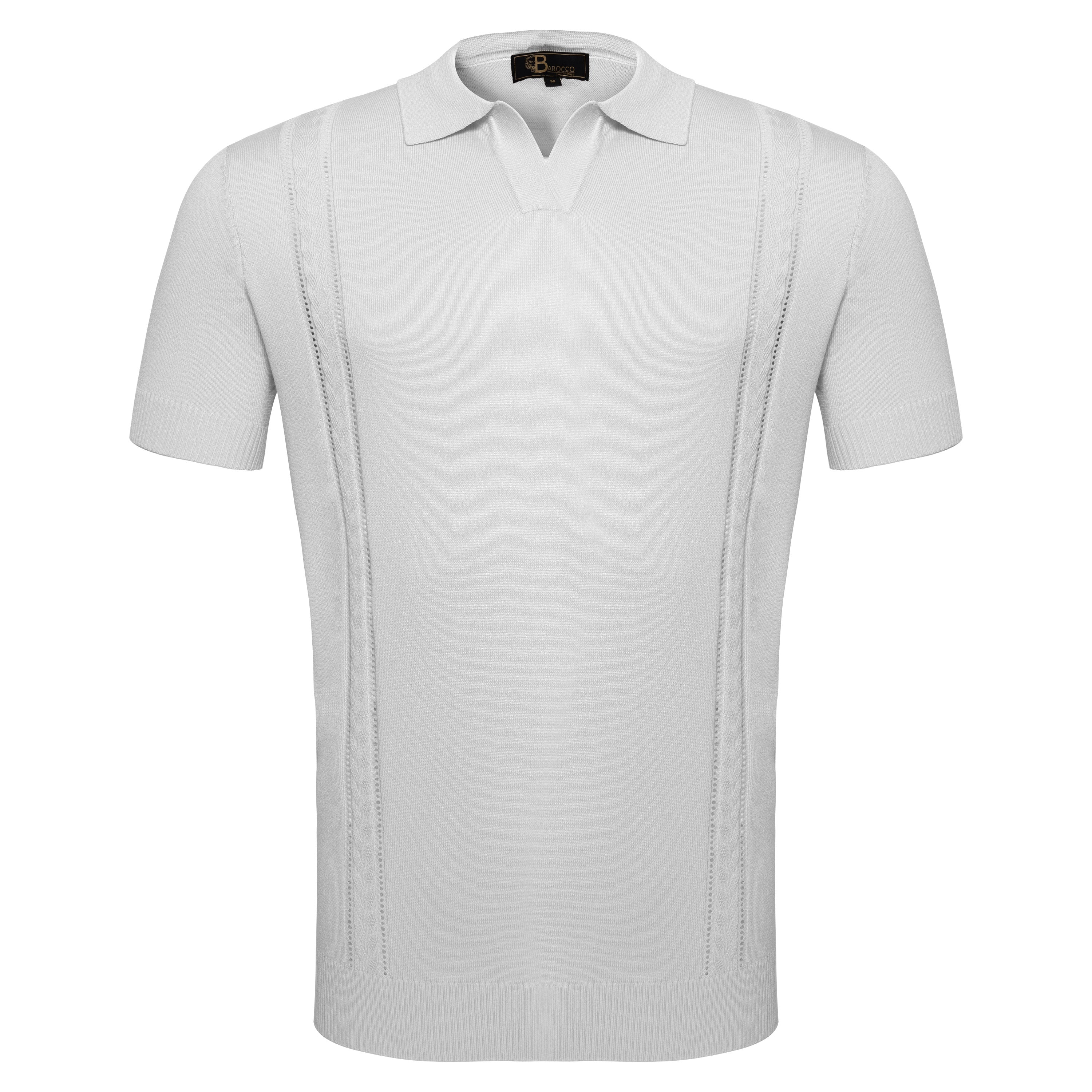 LuxeKnit Polo WHITE - My Men's Shop