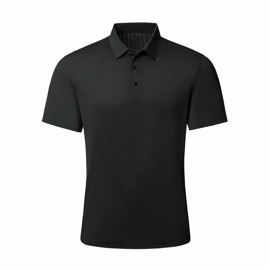 Grid Texture Stitchless Polo BLACK - My Men's Shop