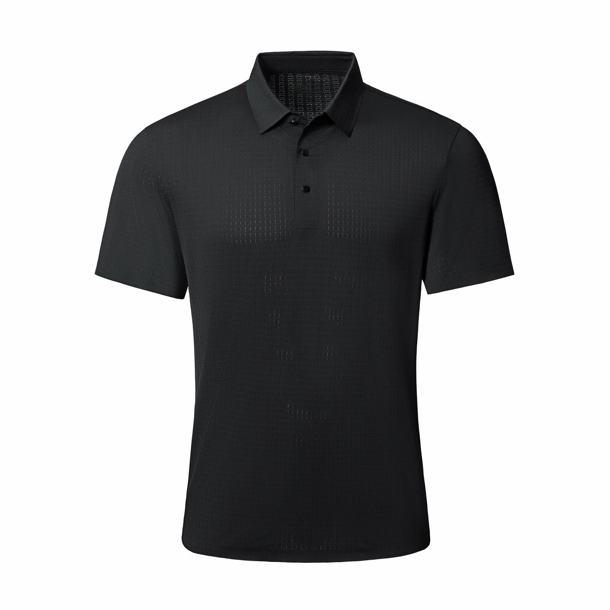 Grid Texture Stitchless Polo BLACK - My Men's Shop