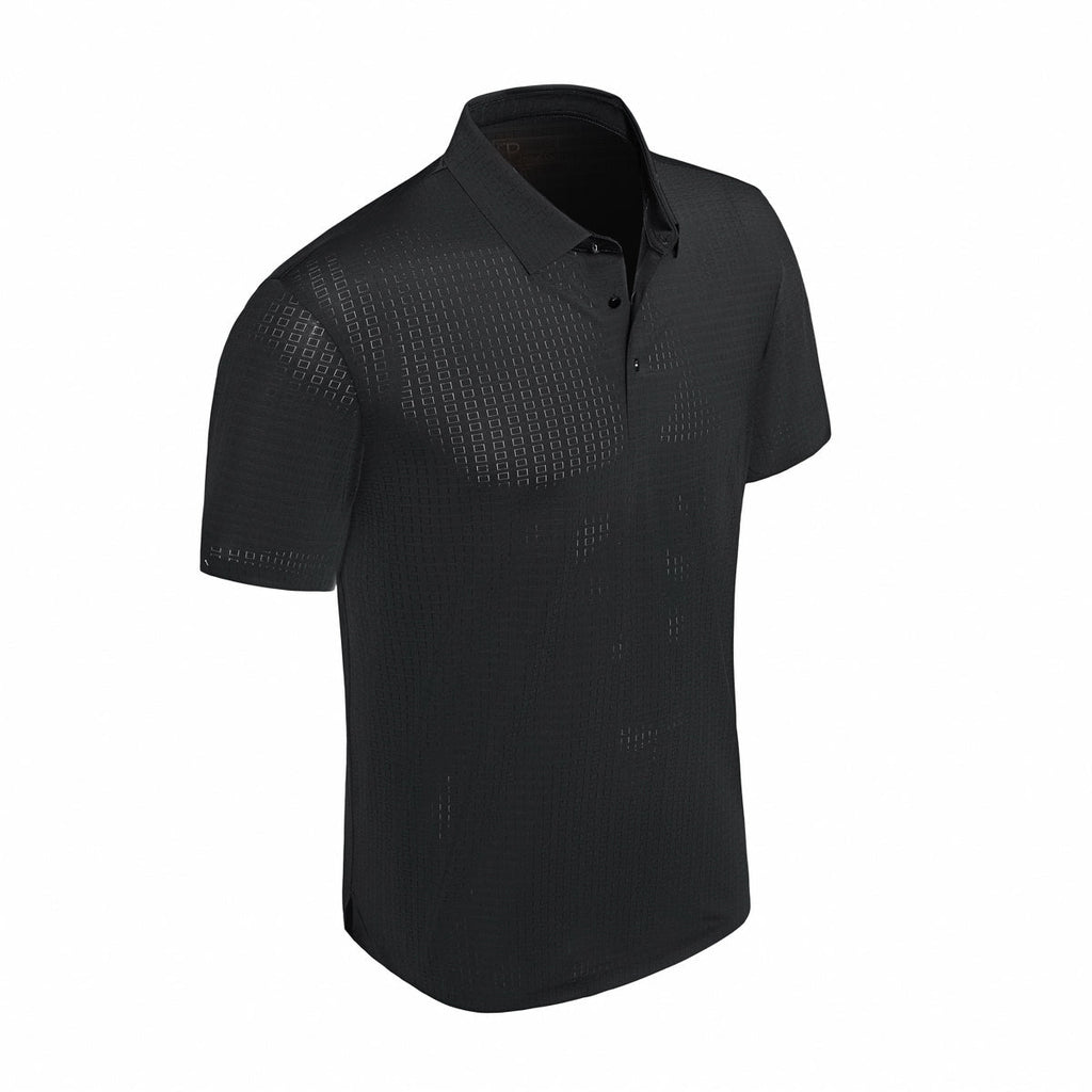 Grid Texture Stitchless Polo BLACK - My Men's Shop