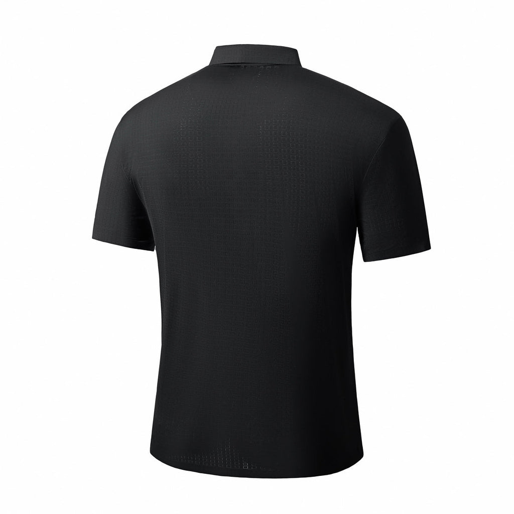 Grid Texture Stitchless Polo BLACK - My Men's Shop